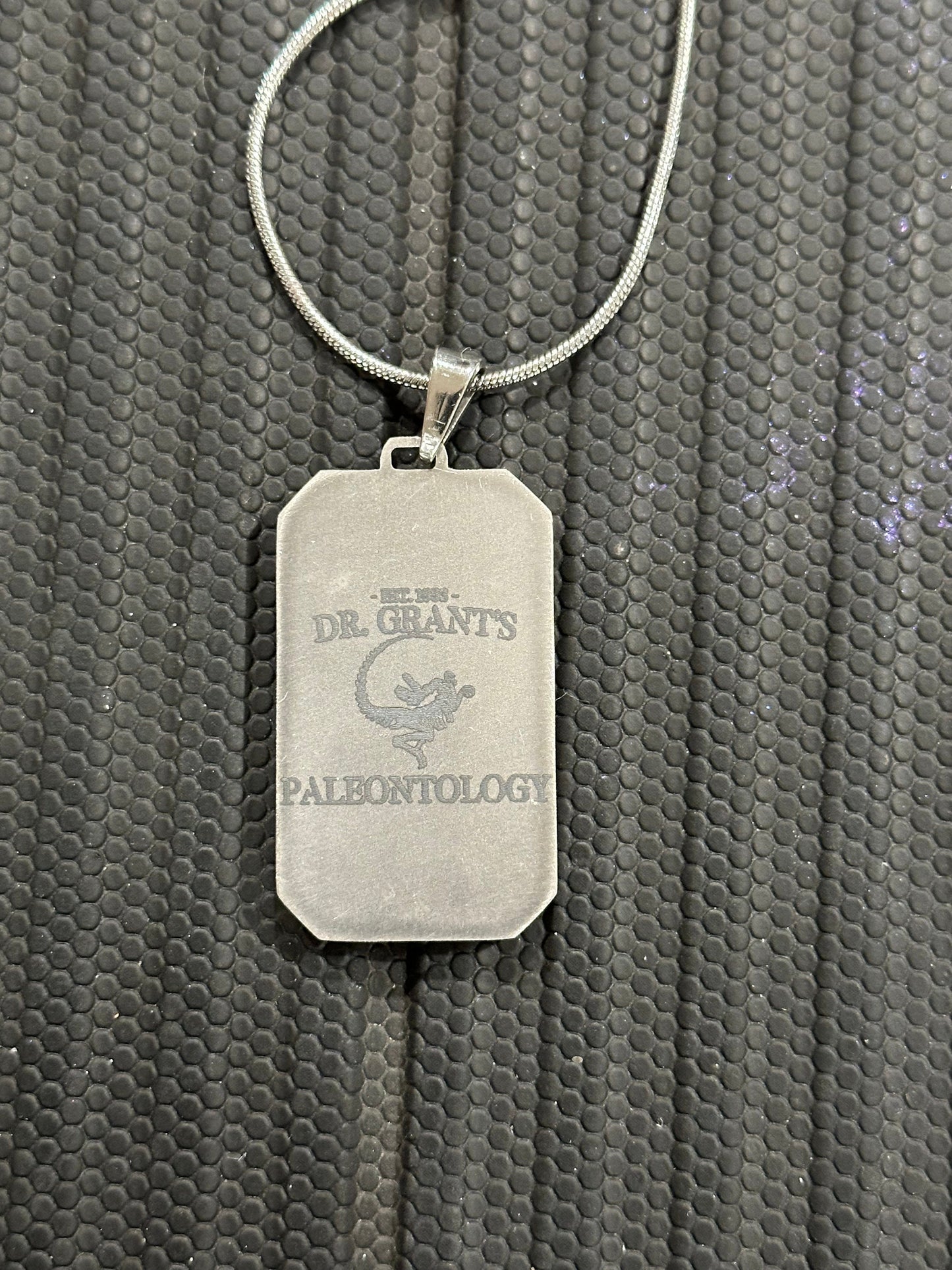 Jurassic Park inspired Titanium Inlay Fossil Pendant