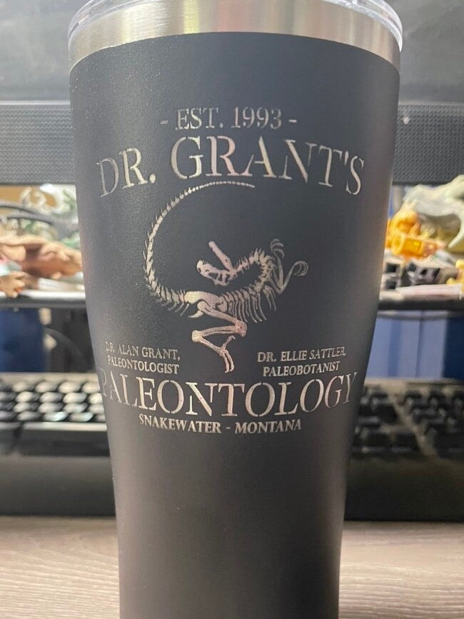 Dr. Grant's Paleontology 30 oz Engraved Tumbler