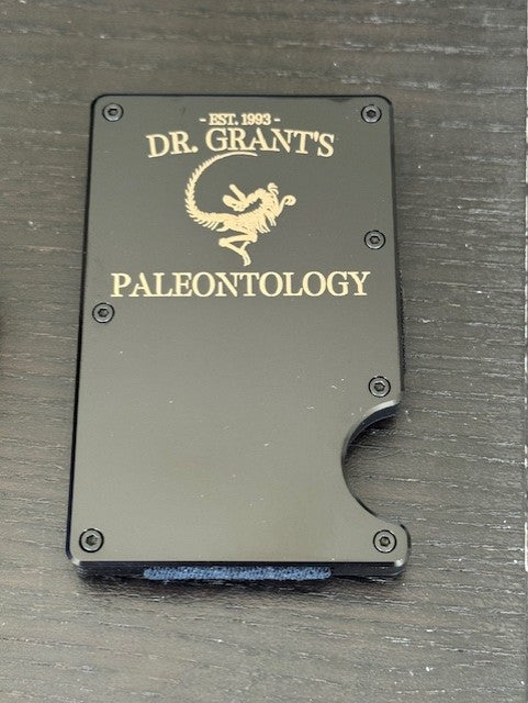 Dr. Grant Paleotology Metal Etched Card Wallet