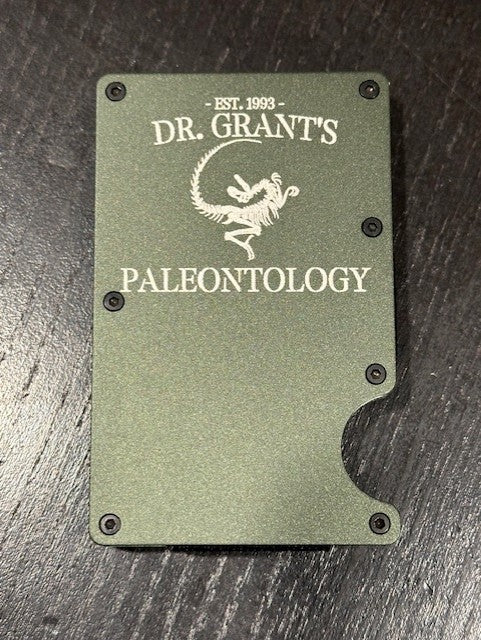 Dr. Grant Paleotology Metal Etched Card Wallet
