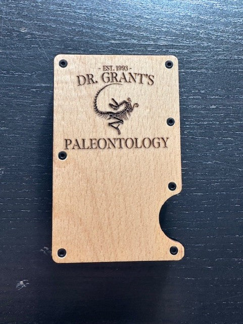 Dr. Grant Paleotology Metal Etched Card Wallet