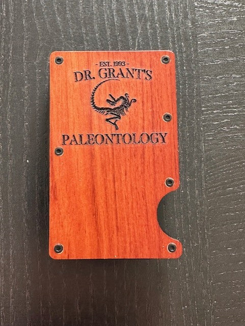 Dr. Grant Paleotology Metal Etched Card Wallet